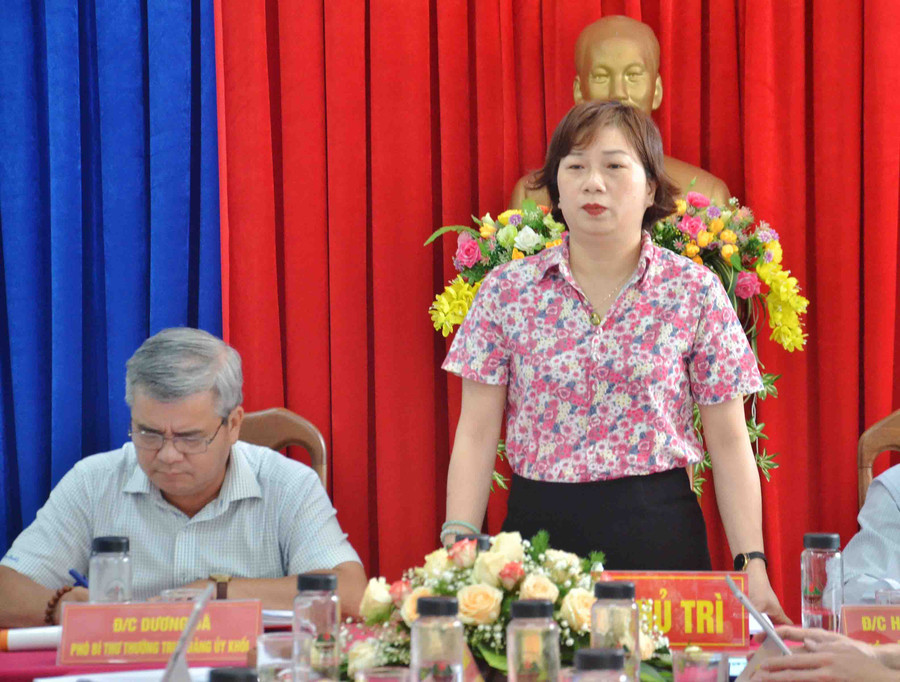 2-4 ỦY viên Ban Thường vụ Tỉnh ủy, Bí thư Đảng ủy Khối các Cơ quan và Doanh nghiệp tỉnh phát biểu chỉ đạo tại Hội nghị-ảnh P.L