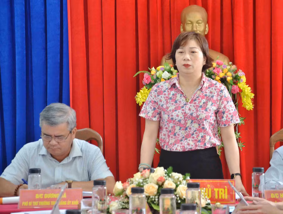 2-4 ỦY viên Ban Thường vụ Tỉnh ủy, Bí thư Đảng ủy Khối các Cơ quan và Doanh nghiệp tỉnh phát biểu chỉ đạo tại Hội nghị-ảnh P.L