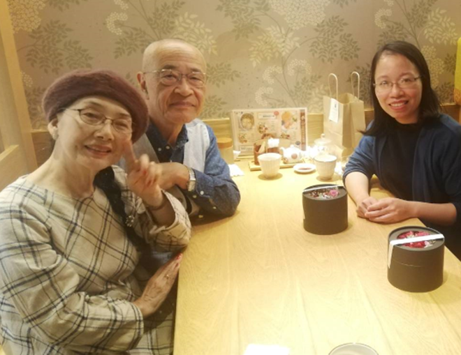 Tác giả bài viết gặp lại thầy Takano và cô Mihoko ở Nhật năm 2020