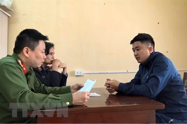  Đối tượng Hà Ngọc Thành tại Cơ quan cảnh sát điều tra. (Nguồn: TTXVN phát)