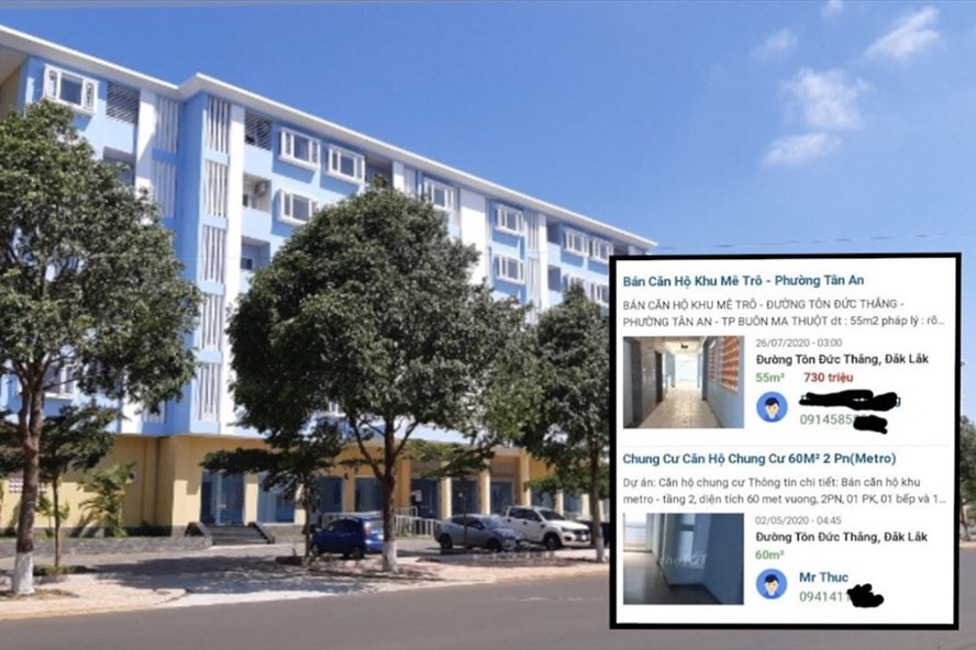 Một góc khu nhà ở xã hội cho cán bộ, công chức, viên chức ở tỉnh Đắk Lắk (Khu dân cư Km4-5, đường Tôn Đức Thắng, phường Tân An, TP.Buôn Ma Thuột). Ảnh: Bảo Trung