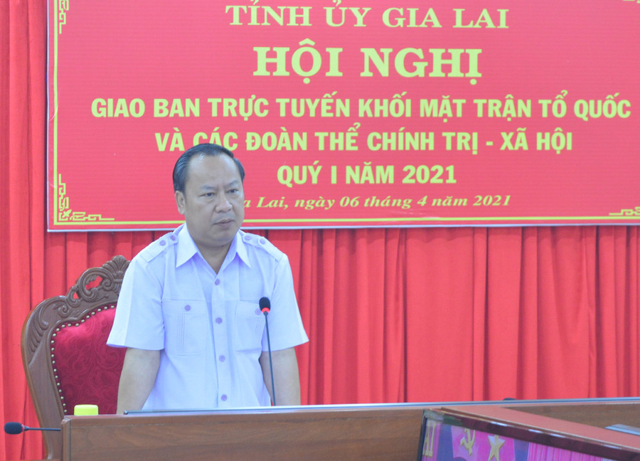  Phó Bí thư Thường trực Tỉnh ủy Châu Ngọc Tuấn kết luận hội nghị. Ảnh: Anh Huy 