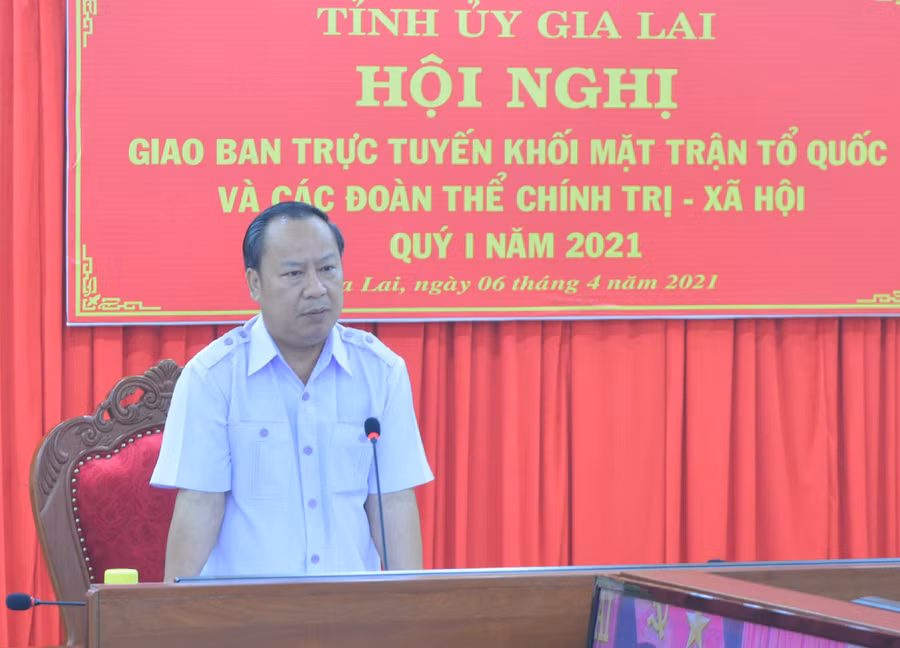  Phó Bí thư Thường trực Tỉnh ủy Châu Ngọc Tuấn kết luận hội nghị. Ảnh: Anh Huy 