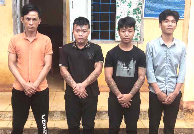 4 đối tượng hiện đang bị tạm giam tại Nhà tạm giữ Công an huyện Ia Grai