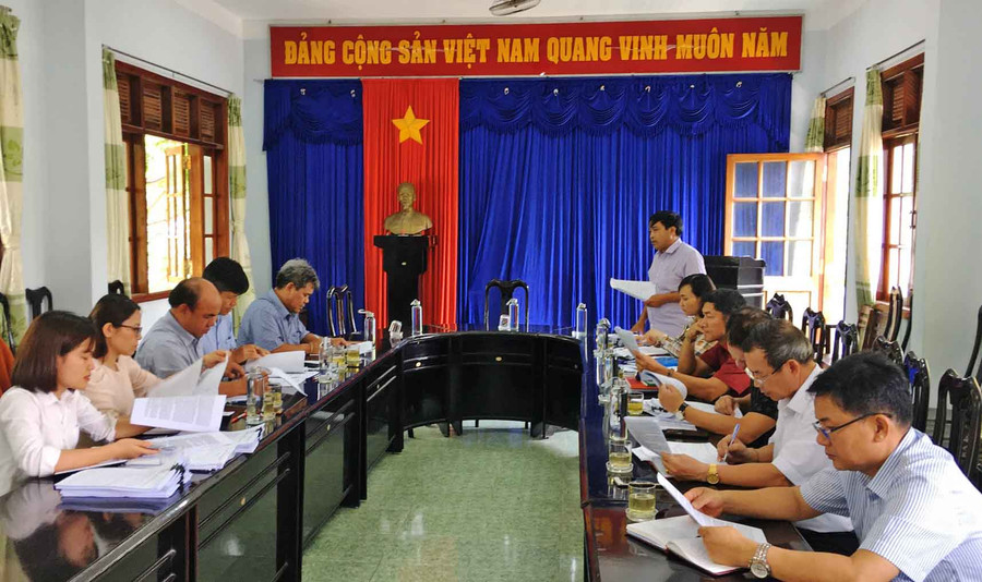 Quang cảnh buổi kiểm tra việc triển khai các nhiệm vụ bầu cử tại thị xã An Khê Ảnh Ngọc Anh