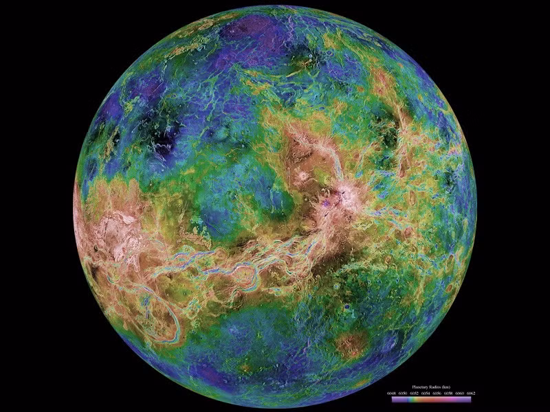 Hình ảnh bán cầu của sao Kim. Ảnh: NASA.