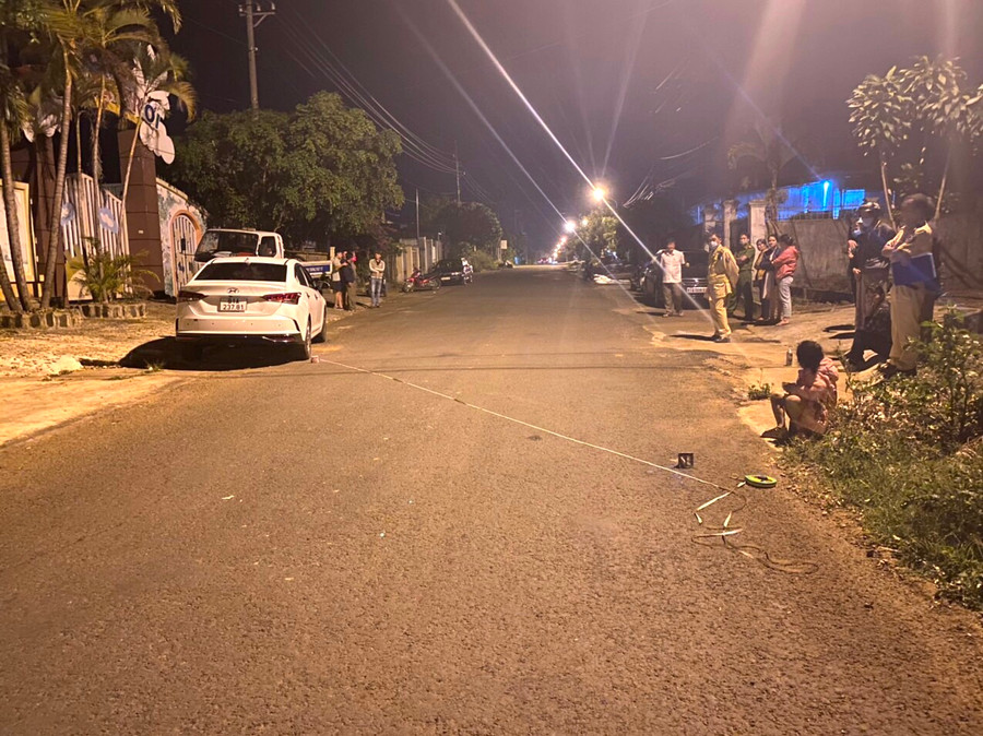 Hiện trường của vụ tai nạn khiến cháu N. tử vong. Ảnh: Văn Ngọc