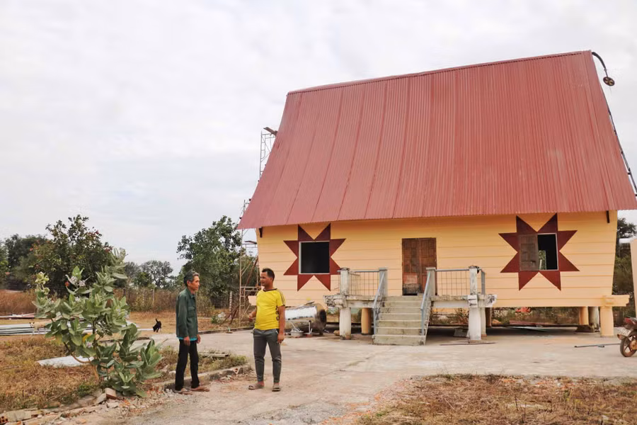 Nhà sinh hoạt cộng đồng làng Hnap (xã Ia Mơr, huyện Chư Prông). Ảnh: Nhật Hào