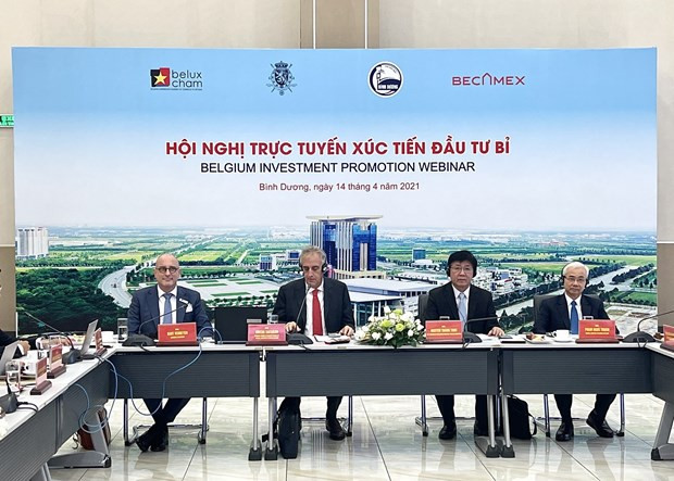 Hội nghị Bình Dương xúc tiến thu hút đầu tư từ Bỉ, ngày 14/4. (Ảnh: Chí Tưởng/TTXVN)
