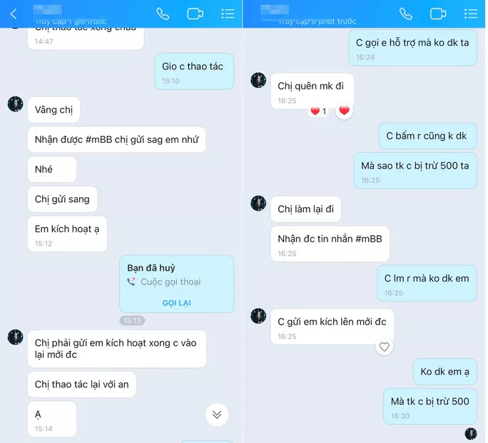 Cuộc trao đổi giữa chị Thảo và người tự xưng nhân viên ngân hàng Cuộc trao đổi giữa chị Thảo và người tự xưng nhân viên ngân hàng