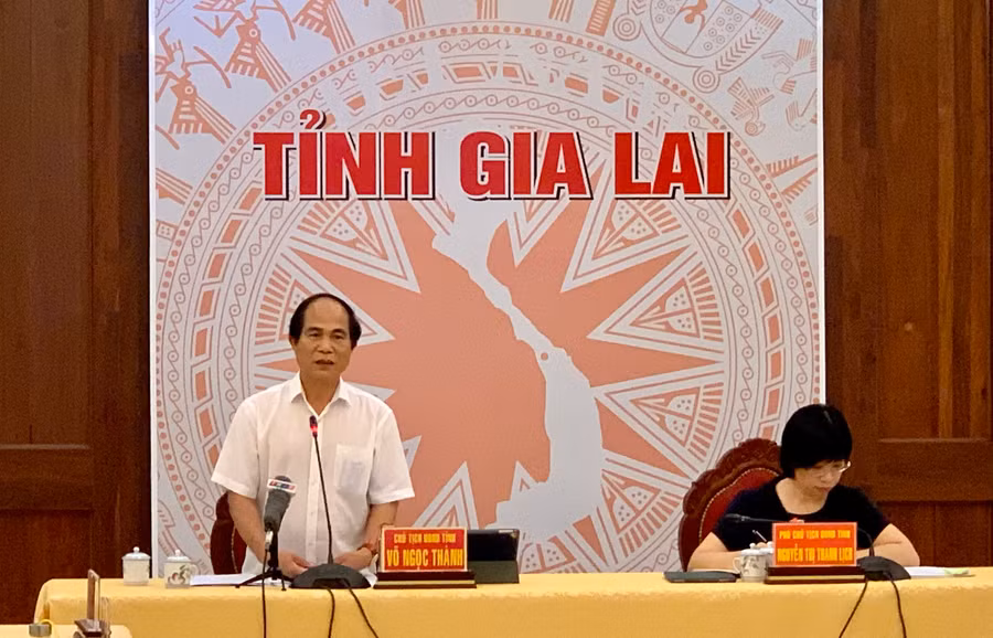 Chủ tịch UBND tỉnh Võ Ngọc Thành kết luận tại hội nghị. Ảnh: Như Nguyện