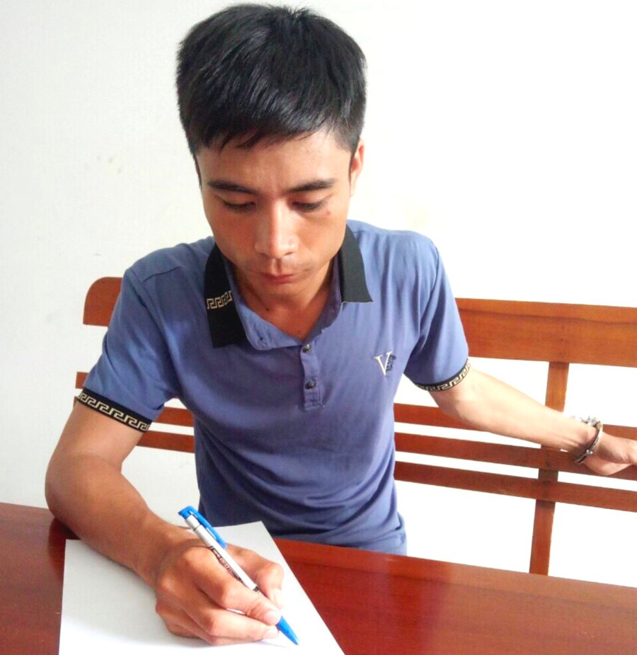 Đối tượng Đinh Văn Thái bị cac trinh sát hình sự bắt giữ