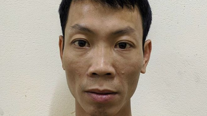 Trương Minh Thêu tại cơ quan công an. ẢNH CÔNG AN CUNG CẤP