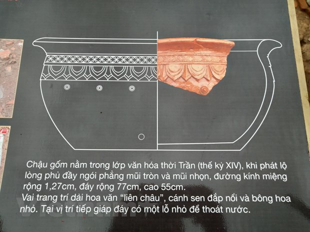  Hình ảnh giả thiết hình dáng chiếc chậu nguyên vẹn. (Ảnh: Minh Thu/Vietnam+)