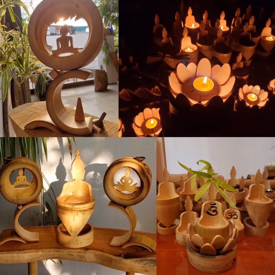 Những sản phẩm từ mắt tre của anh Cường