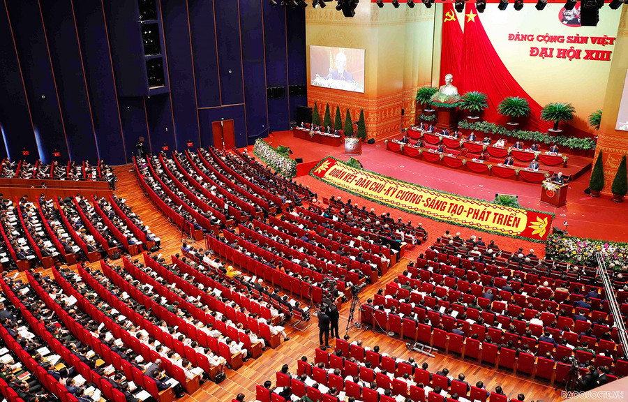  Quang cảnh phiên khai mạc Đại hội đại biểu toàn quốc lần thứ XIII của Đảng. Ảnh: Thế giới & Việt Nam