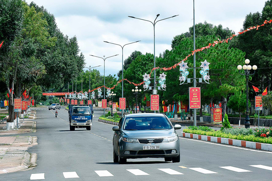  Thị trấn Hòa Phú (huyện Chư Păh) hôm nay. Ảnh: Đức Thụy