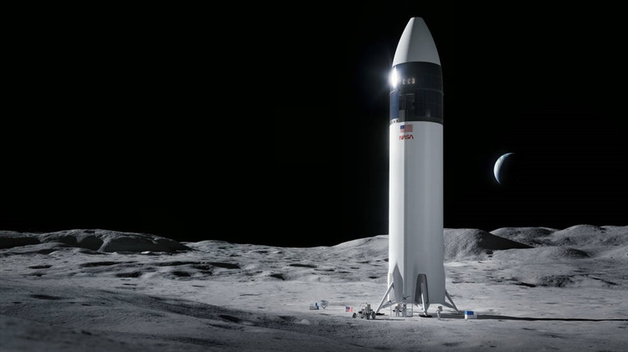 Hình minh họa thiết kế tàu đổ bộ Starship của SpaceX sẽ chở các phi hành gia NASA lên bề mặt mặt trăng trong sứ mệnh Artemis. Ảnh: SpaceX. Hình minh họa thiết kế tàu đổ bộ Starship của SpaceX sẽ chở các phi hành gia NASA lên bề mặt mặt trăng trong sứ mệnh Artemis. Ảnh: SpaceX.