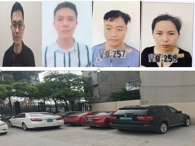 Các đối tượng trong vụ án và số xe ô tô bị tạm gi­ữ.