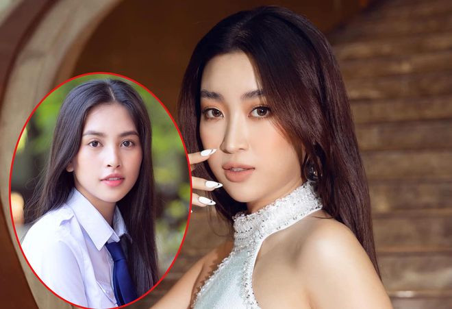 Là chị em thân thiết trong nghề, Đỗ Mỹ Linh và Tiểu Vy không ngại trêu chọc nhau. ẢNH: FBNV