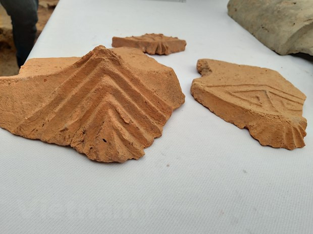  Những viên gạch thời Nguyễn. (Ảnh: Minh Thu/Vietnam+)