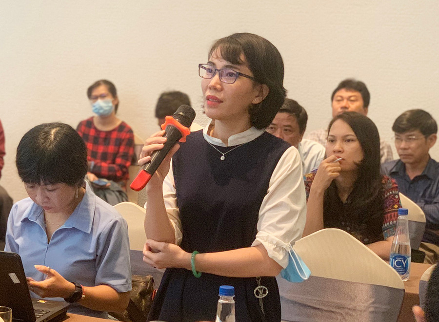 Học viên trao đổi tại buổi tập huấn. Ảnh: Phương Linh Học viên trao đổi tại buổi tập huấn. Ảnh: Phương LInh