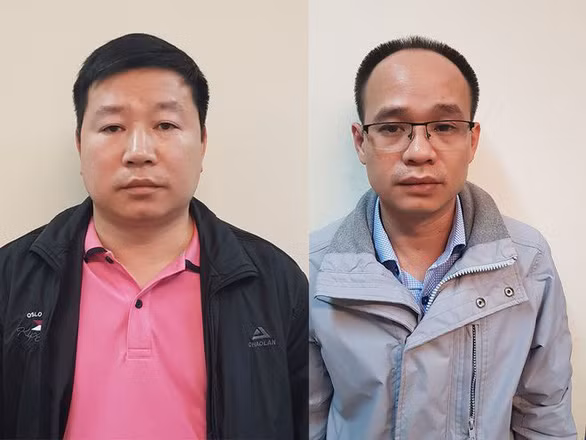 Hai bị can Chu Bá Toàn (trái) và Hoàng Thanh Sơn - Ảnh: Công an cung cấp