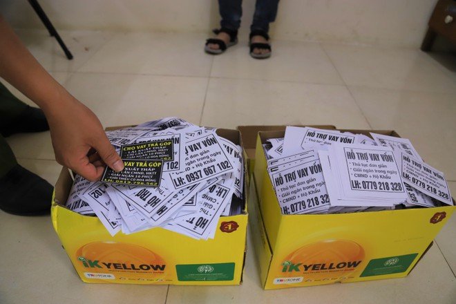 Hơn 20.000 tờ rơi cho vay nặng lãi được cơ quan công an thu giữ