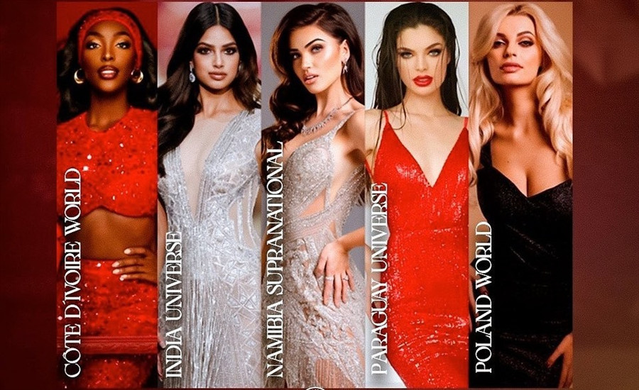 5 người đẹp lọt top cao nhất của Miss Grand Slam 2021. Ảnh: CMH