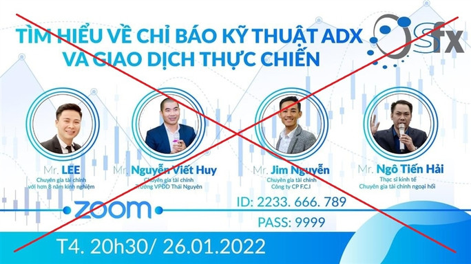 Hình ảnh quảng cáo trên sàn SFX - Ảnh: Bộ Công an Hình ảnh quảng cáo trên sàn SFX - Ảnh: Bộ Công an