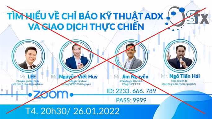  Hình ảnh quảng cáo trên sàn SFX - Ảnh: Bộ Công an