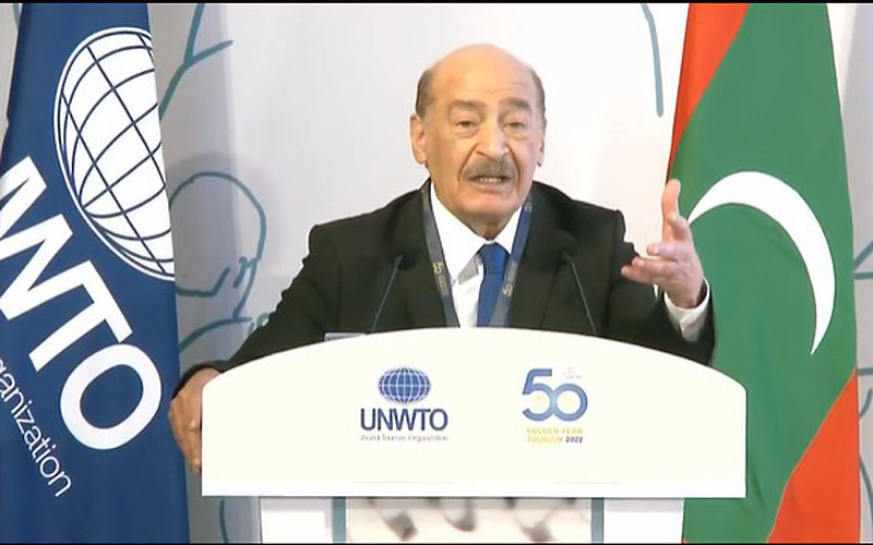 Giáo sư Jafar Jafari phát biểu tại phiên thảo luận của UNWTO hôm 15/6 tại Maldives. (Ảnh chụp màn hình) Giáo sư Jafar Jafari phát biểu tại phiên thảo luận của UNWTO hôm 15/6 tại Maldives. (Ảnh chụp màn hình)