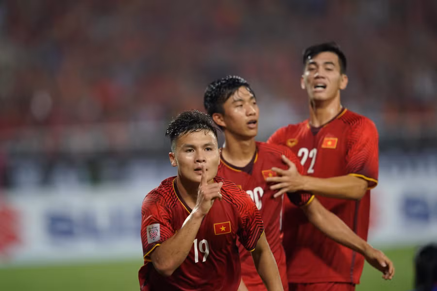 Tuyển Việt Nam là đội Đông Nam Á đầu tiên có mặt ở vòng chung kết Asian Cup 2023. Ảnh: Độc Lập