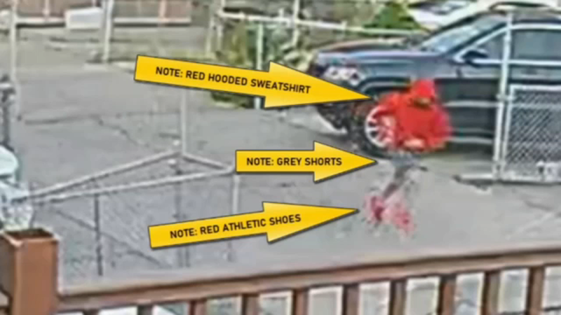 Camera an ninh ghi lại cảnh nghi phạm bỏ chạy khỏi hiện trường. Ảnh chụp màn hình 6abc