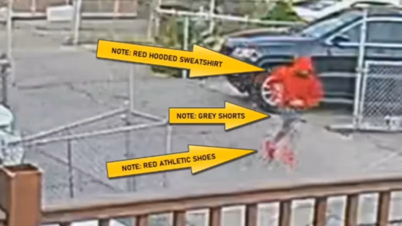 Camera an ninh ghi lại cảnh nghi phạm bỏ chạy khỏi hiện trường. Ảnh chụp màn hình 6abc