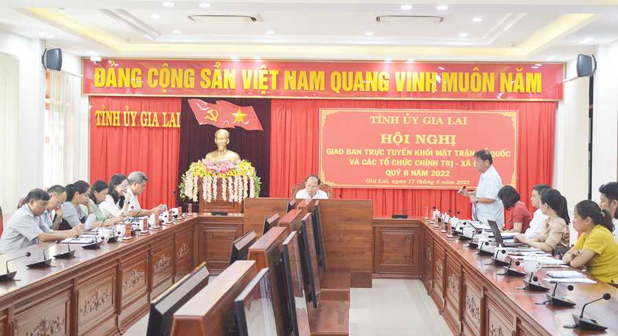 Quang cảnh hội nghị tại điểm cầu Tỉnh ủy. Ảnh: Anh Huy Quang cảnh hội nghị tại điểm cầu Tỉnh ủy. Ảnh: Anh Huy