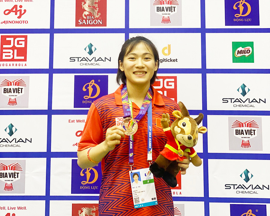 Lê Thị Nhi đã giành tấm huy chương đồng ở SEAGames 31. Ảnh: Lê Văn Ngọc