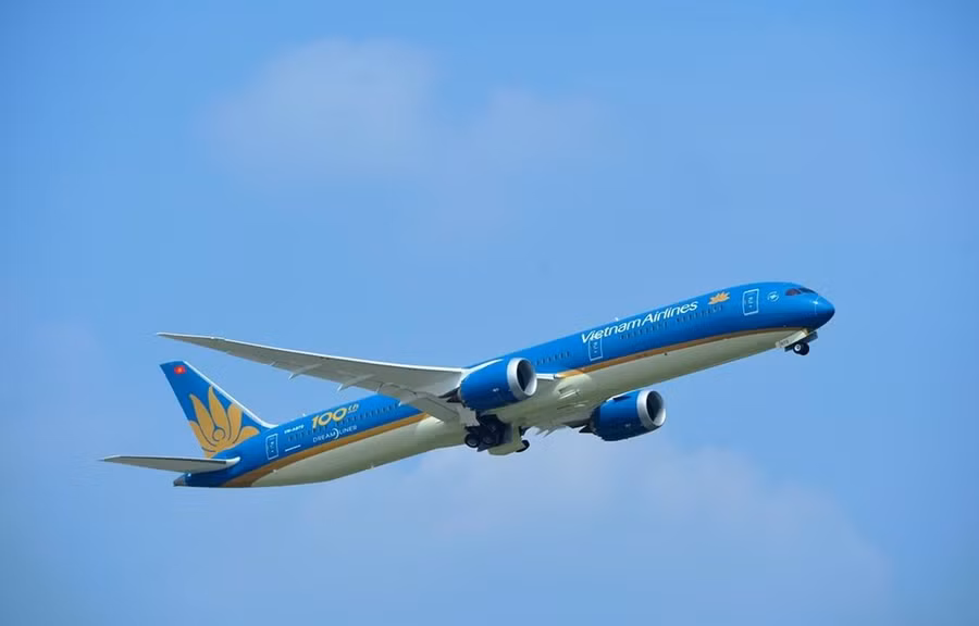 Máy bay của hãng hàng không Vietnam Airlines. (Ảnh: CTV/Vietnam+)
