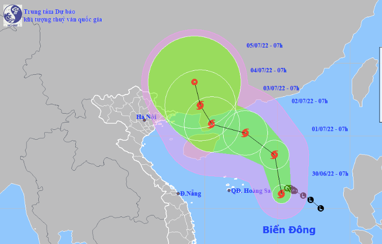  Dự báo đường đi của bão số 1 trên Biển Đông