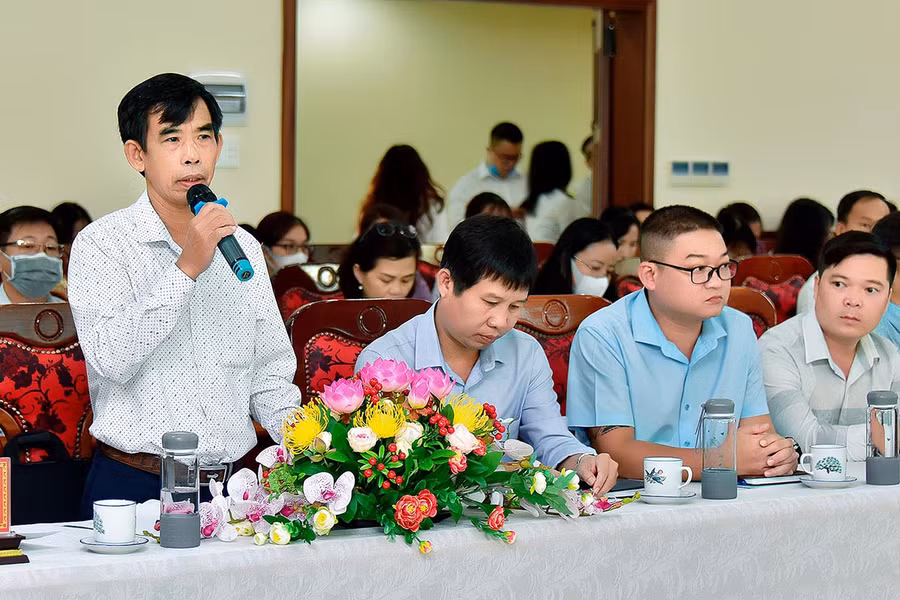 Ông Nguyễn Mậu Phong-Phó Chủ tịch Liên minh Hợp tác xã phát biểu tại hội nghị. Ảnh: Đức Thụy