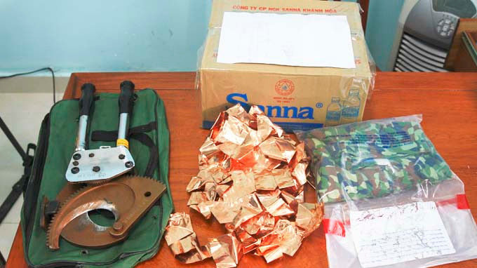 Tang vật của vụ trộm. Ảnh: baokhanhhoa.vn