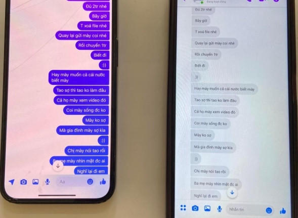 Cơ quan công an thu giữ vật chứng gồm tài khoản Facebook tống tiền, tin nhắn tống tiền và nhiều clip nóng. Ảnh: Công an huyện Ngọc Hồi cung cấp