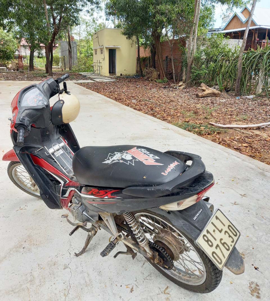 Chiếc xe máy 2 đối tượng dùng để đi trộm cắp. Ảnh: Quốc Ninh