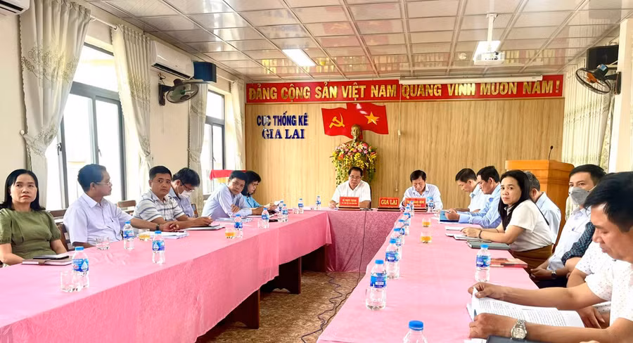 Phó Chủ tịch UBND tỉnh Hồ Phước Thành tham dự Hội nghị trực tuyến toàn quốc công bố kết quả chính thức Tổng điều tra kinh tế và điều tra cơ sở hành chính năm 2021 tại điểm cầu tỉnh Gia Lai. Ảnh: Minh Nguyễn