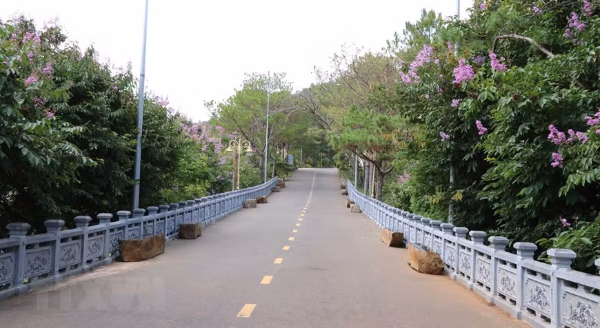 Đường dẫn đến khu du lịch Biển Hồ. Ảnh: Hồng Điệp/TTXVN