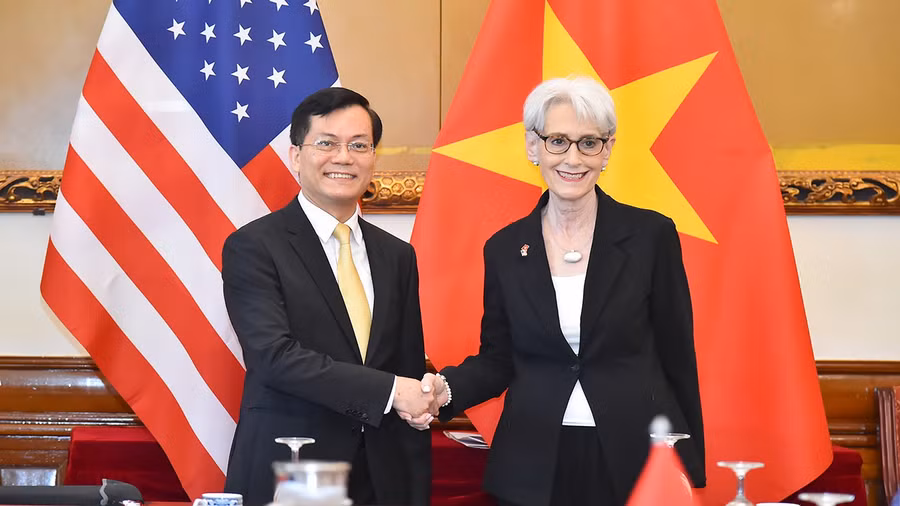  Thứ trưởng Bộ Ngoại giao Hà Kim Ngọc và Thứ trưởng Bộ Ngoại giao Mỹ Wendy Sherman ngày 13.6. Ảnh: BNG