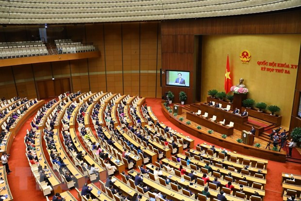 Chủ tịch Quốc hội Vương Đình Huệ phát biểu bế mạc kỳ họp. (Ảnh: Văn Điệp/TTXVN)
