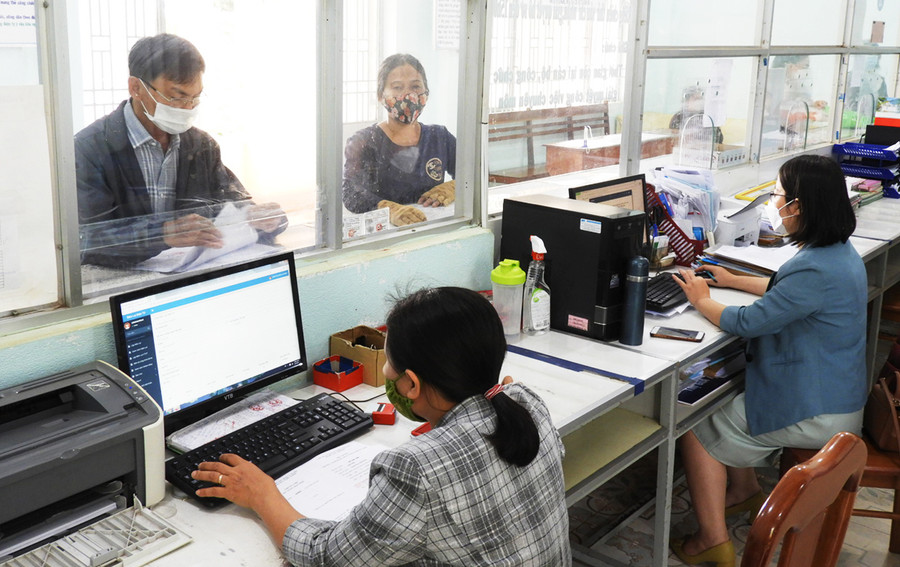 Bộ phận tiếp nhận và trả kết quả phường Ia Kring. Ảnh: Thanh Nhật