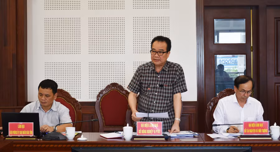 Ông Lưu Trung Nghĩa-Giám đốc Sở Nông nghiệp và PTNT phát biểu về việc xây dựng đề án. Ảnh: Lê Nam