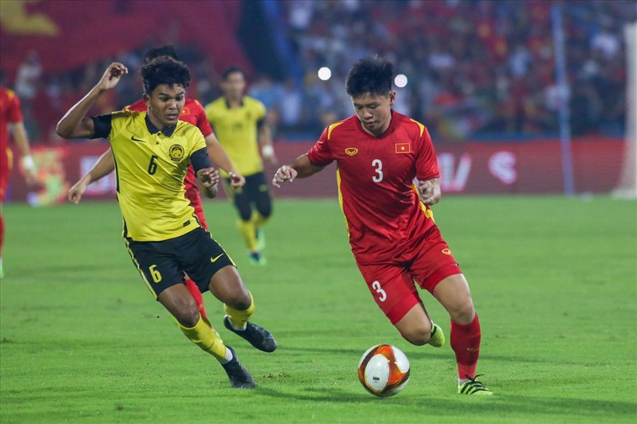 U23 Việt Nam từng thắng U23 Malaysia 1-0 tại bán kết SEA Games 31. Ảnh: VFF